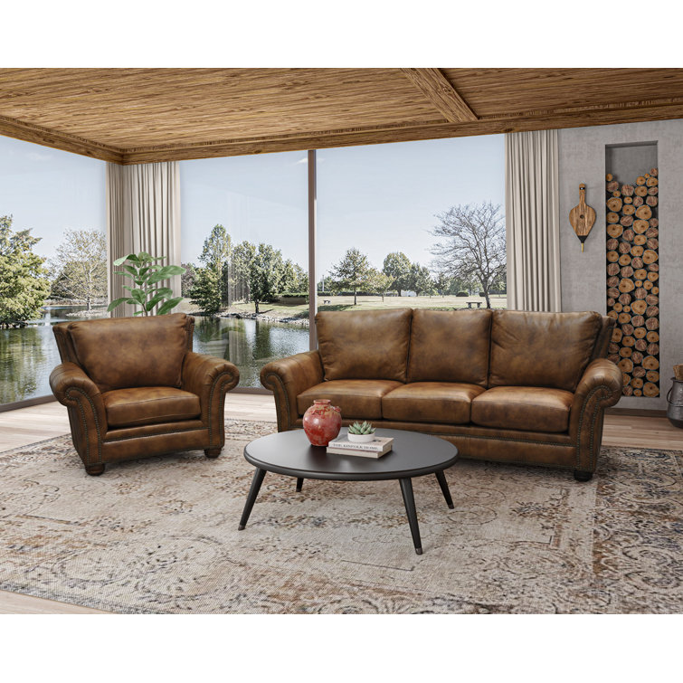 Westland And Birch 2 Piece Leather Living Room Set Wayfair Canada   2   Piece Leather Living Room Set 